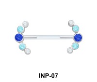 Splendid Curved Stone Invisible Nipple Piercing INP-07